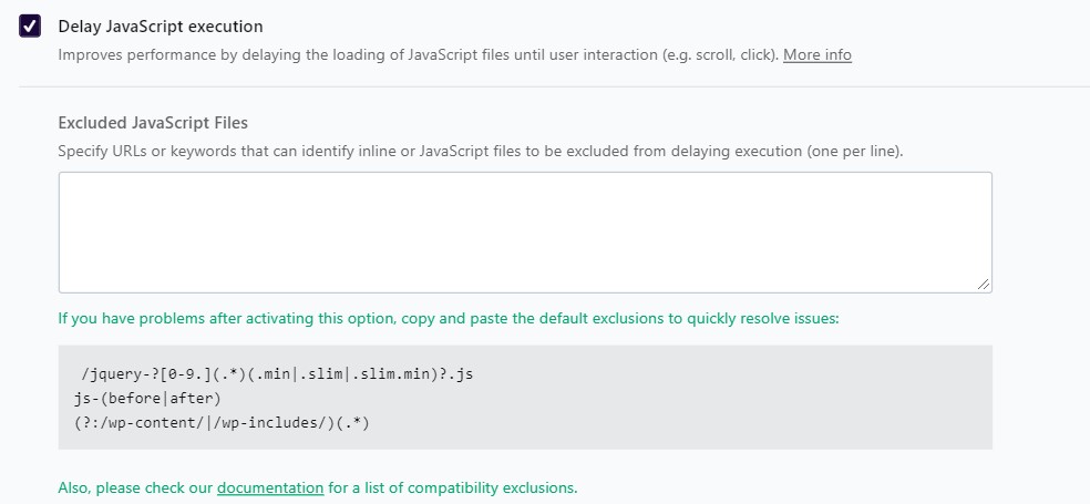 Opcja wykonania opóźnienia rakiety WP JavaScript