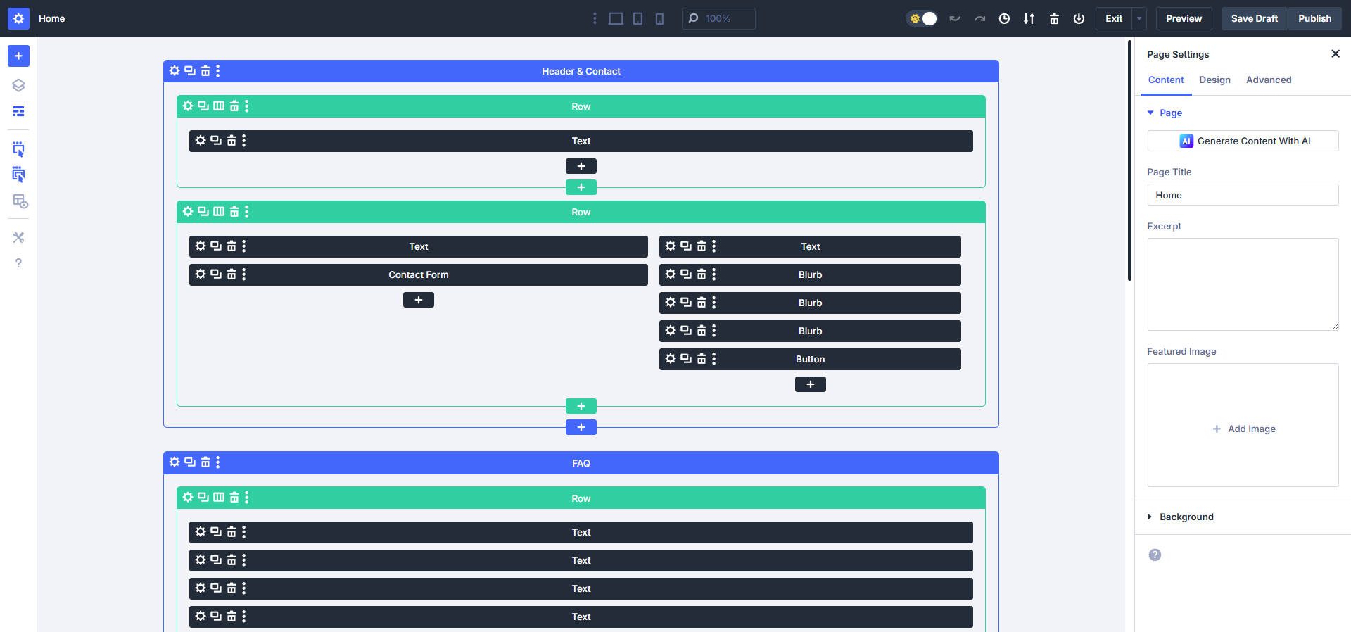 Cara merancang situs dengan preset default Divi - Langkah 1