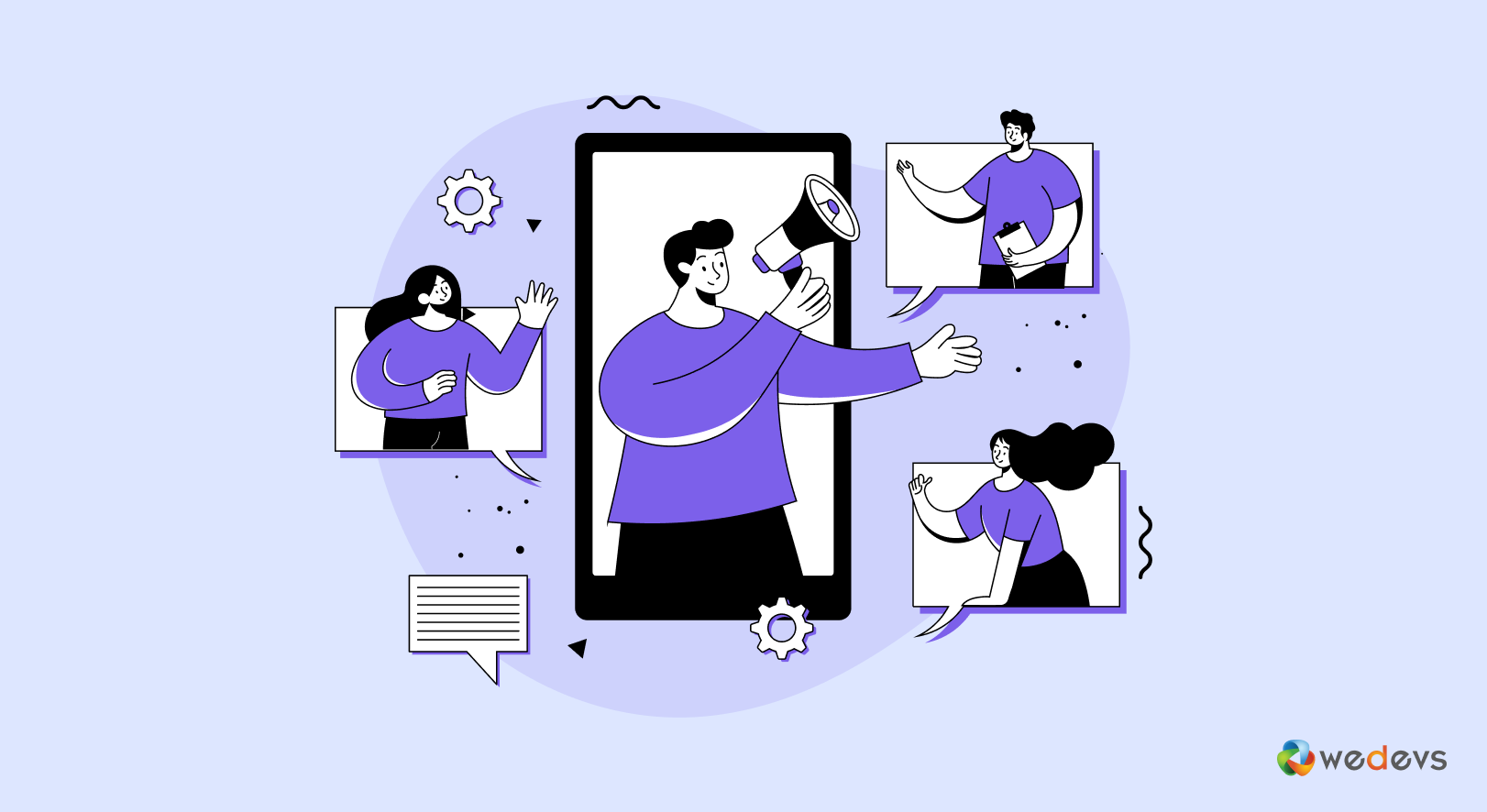 この画像は、人々のグループが1ページのウェブサイトを作成していることを示しています