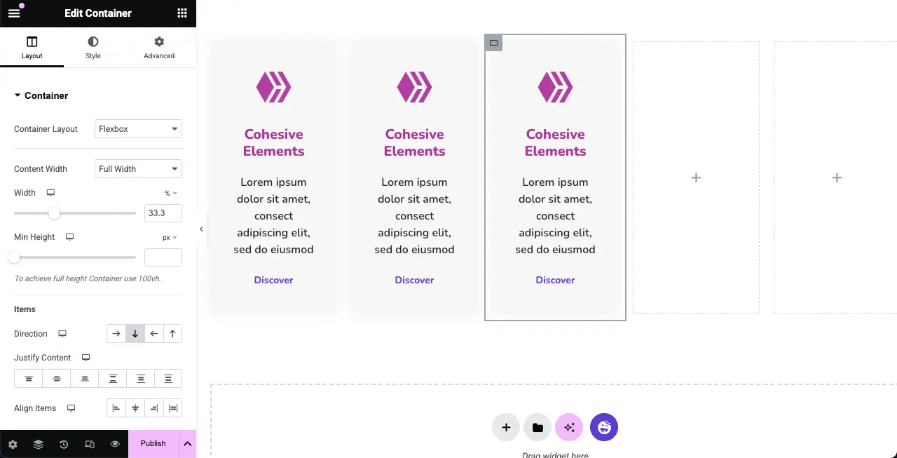 Elementor 20を使用してWordPressで機能ボックスを作成する方法 The feature box is duplicated