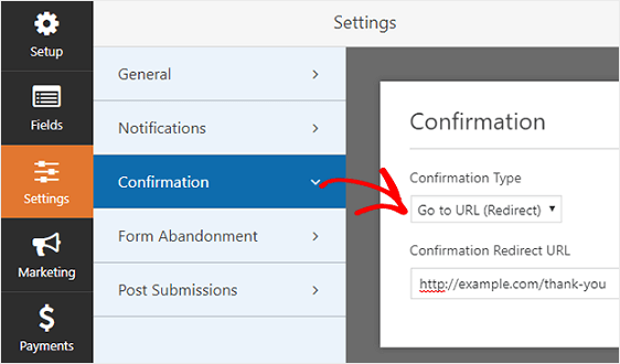 Reindirizzamento del modulo wordpress dopo l'invio del modulo