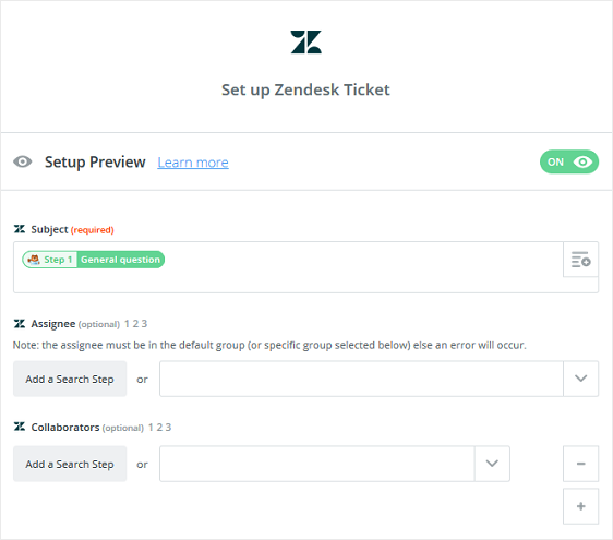 configurați biletul zendesk