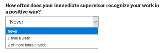 meniul derulant de recunoaștere a managerului