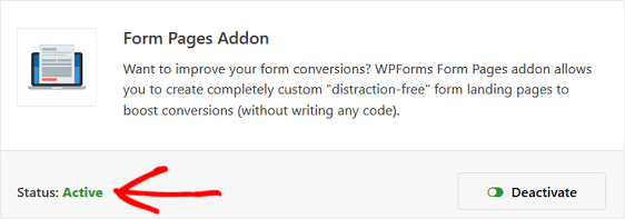 wpforms formează pagini addon