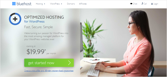 استضافة Bluehost المحسّنة لـ WordPress