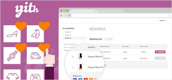 YITH WooCommerce Wunschliste benutzerdefiniertes Produkt