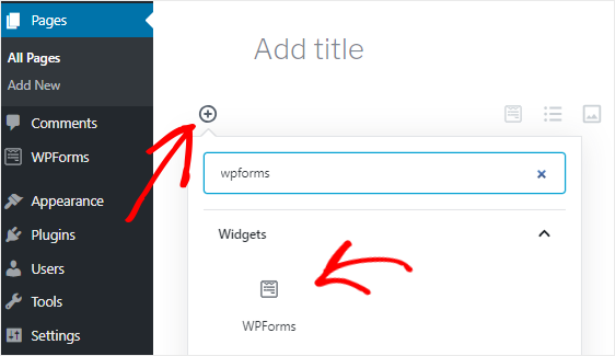 Adăugați blocul WPForms la o pagină WordPress