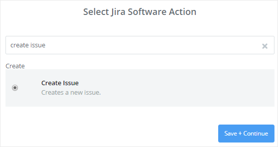 Selectați acțiunea Jira Software