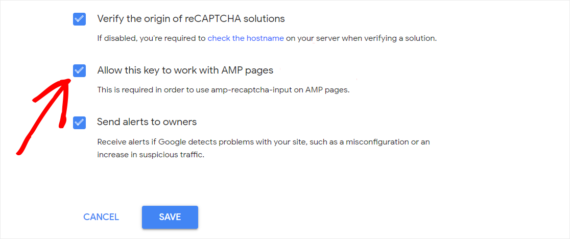 Permiteți reCAPTCHA să funcționeze cu pagini AMP