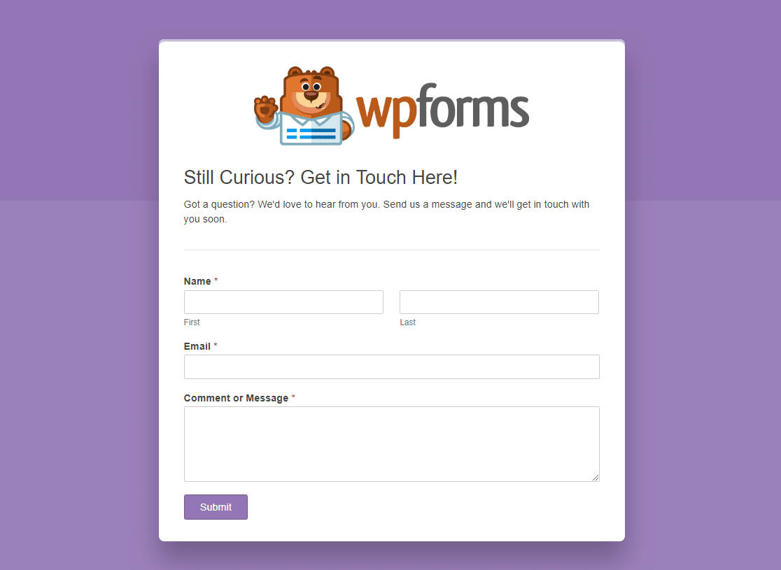 wpforms plugin halaman arahan formulir khusus