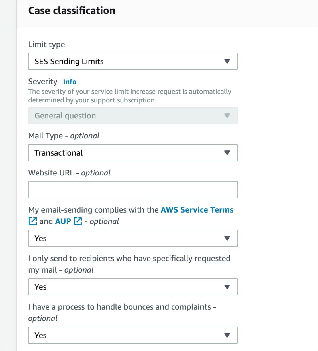 사례 분류 양식-in-AWS-smtp