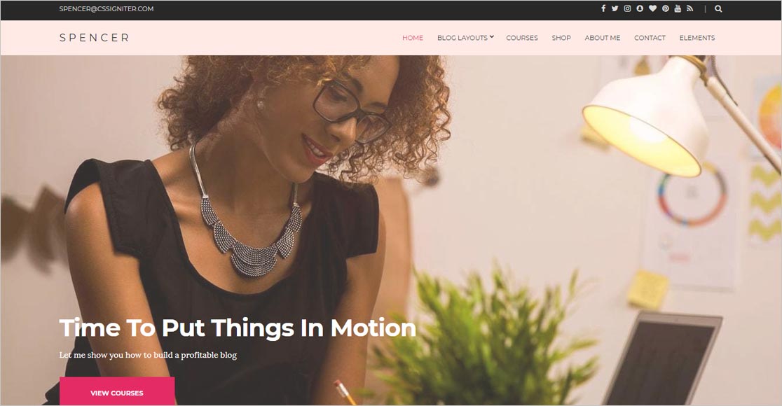 Tema wordpress responsif terbaik Spencer