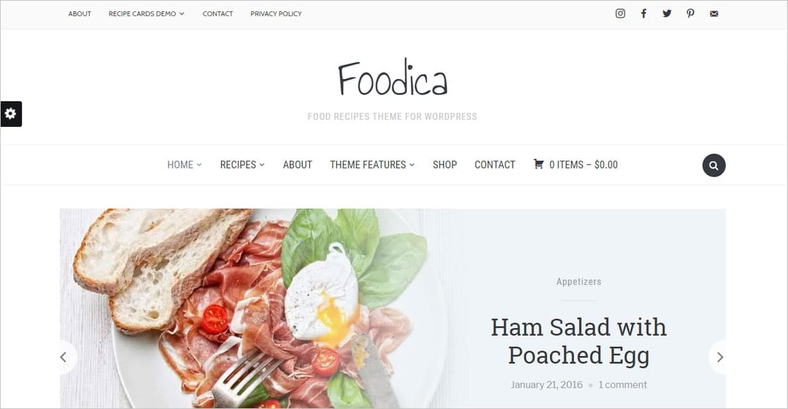 Foodica salah satu tema wordpress responsif terbaik di sekitar