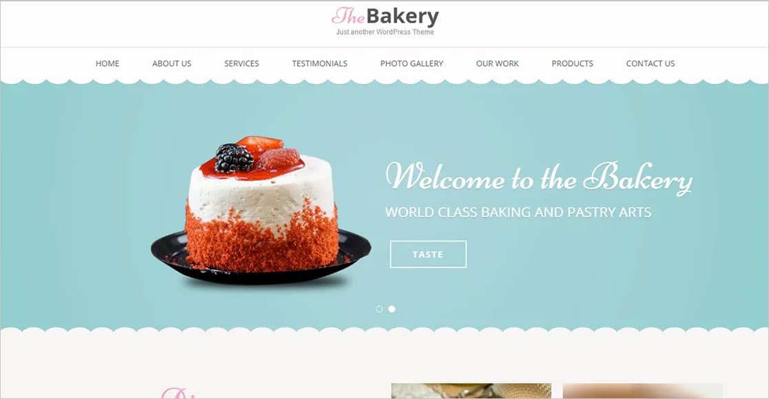 Bakes and Cakes tema restoran wordpress terbaik