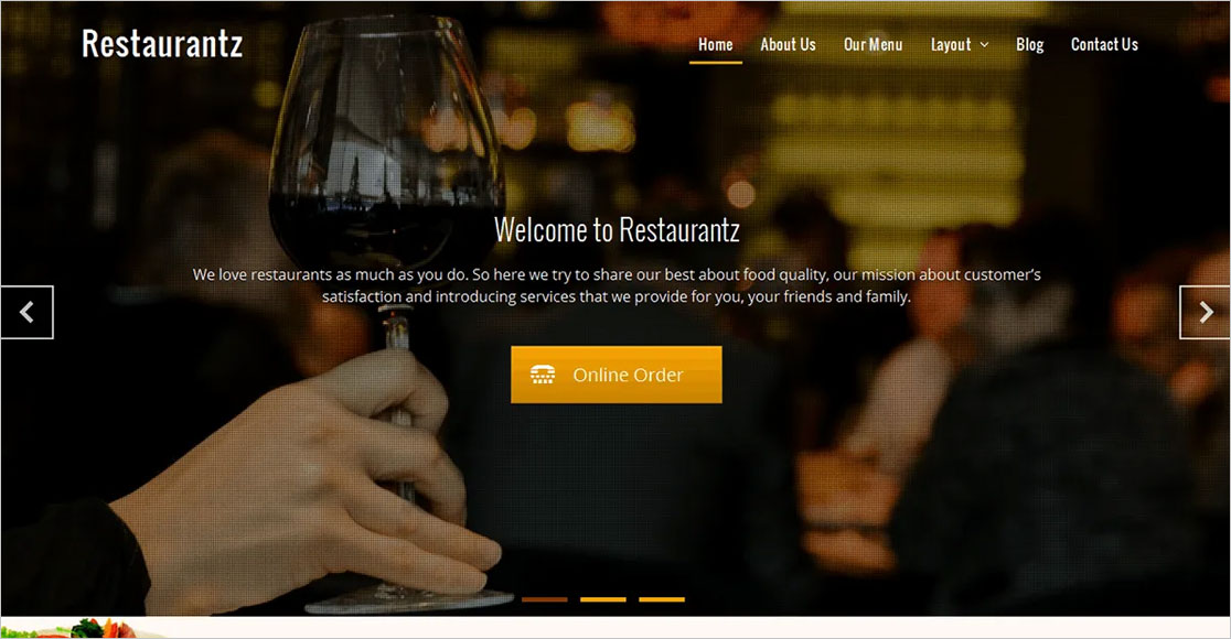 Restaurantz tema restoran wordpress terbaik