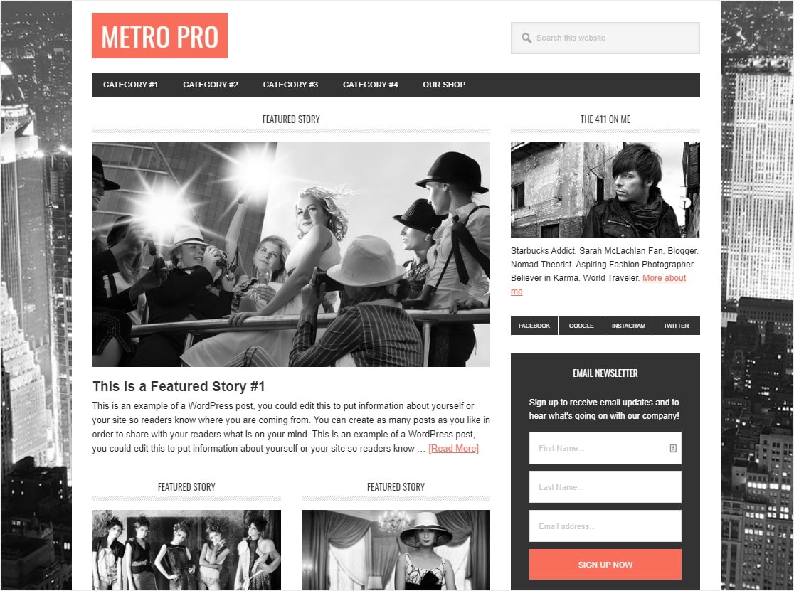 tema acara metro pro wordpress