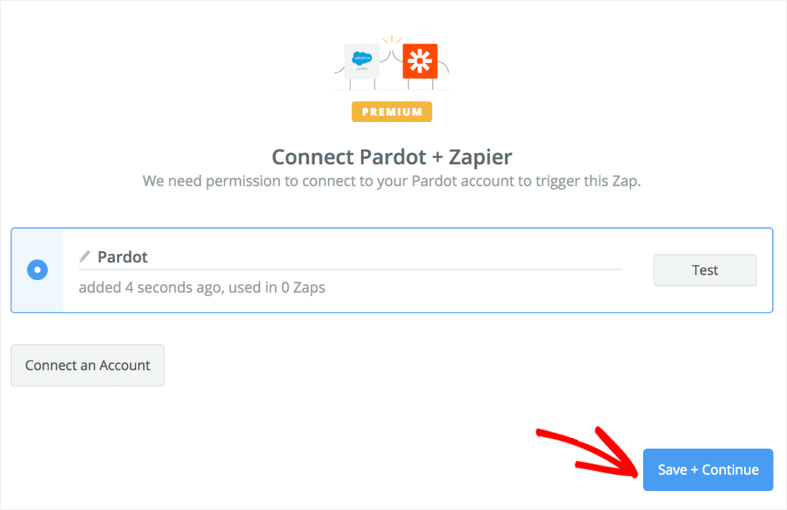 การเชื่อมต่อกับ Pardot และ zapier