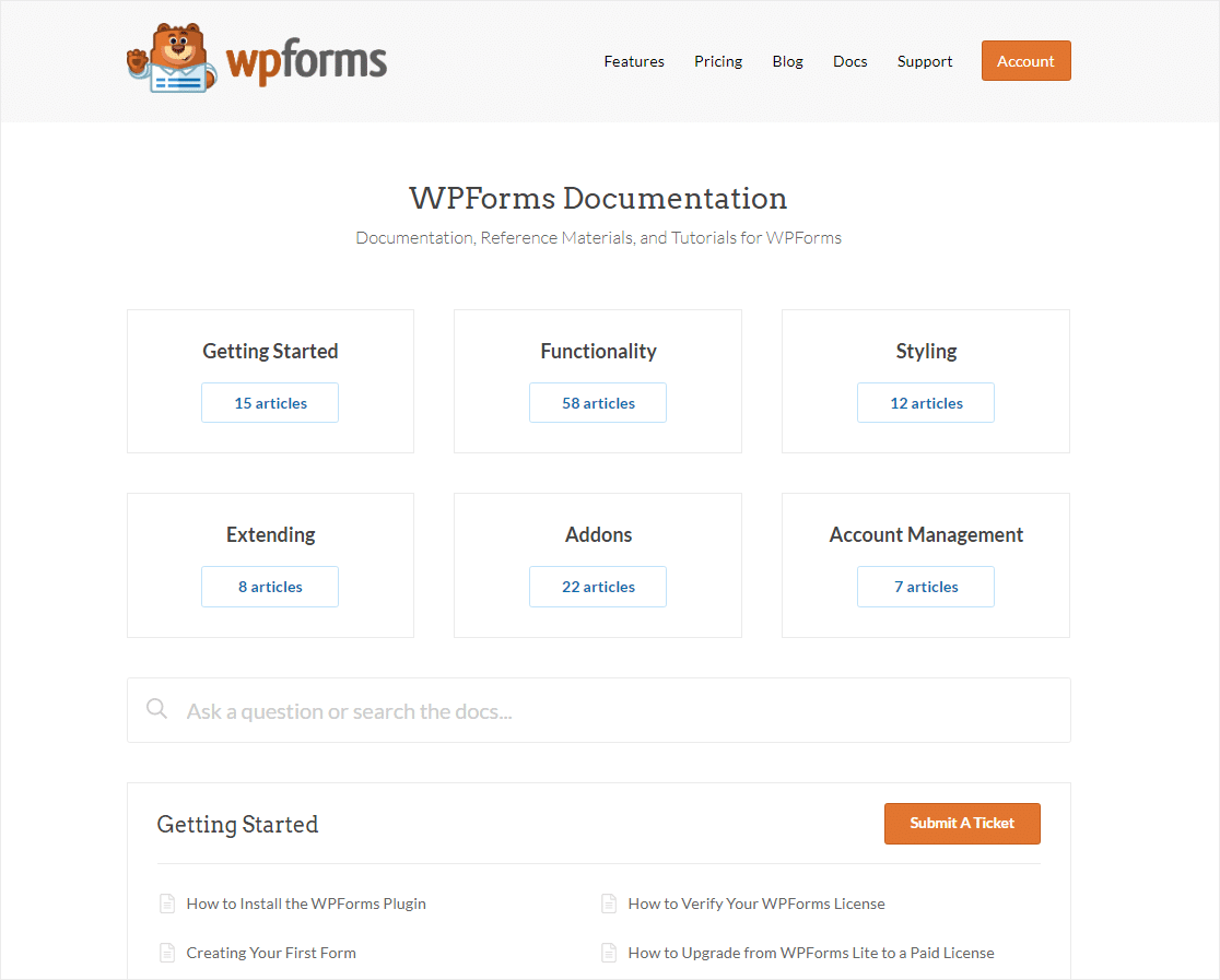 เอกสาร wpforms สำหรับธุรกิจออนไลน์