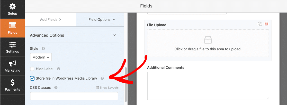 Simpan file CSV di Perpustakaan Media WordPress