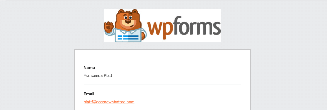 Header email bermerek WPForms