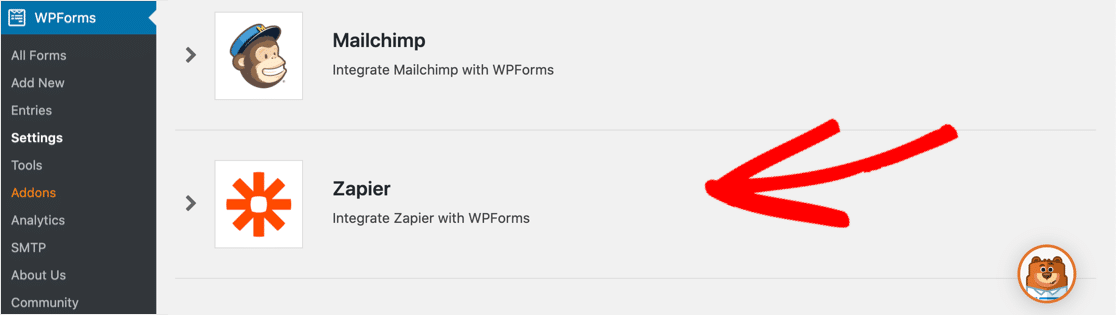 Ключ WPForms Zapier API