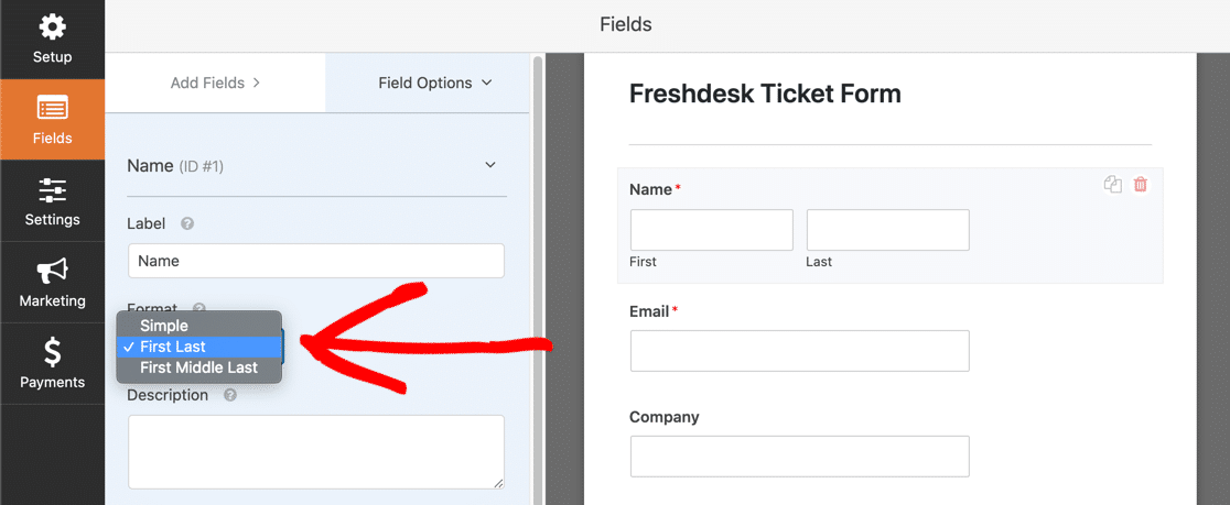 ช่องชื่อ Freshdesk