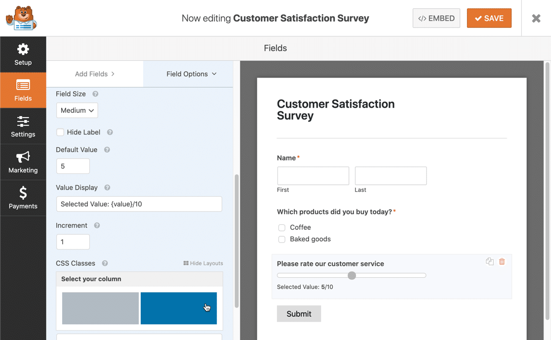 ปุ่ม CSS ใน WPForms