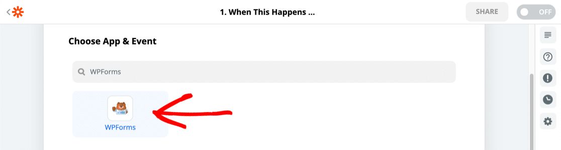 Искать WPForms в Zapier
