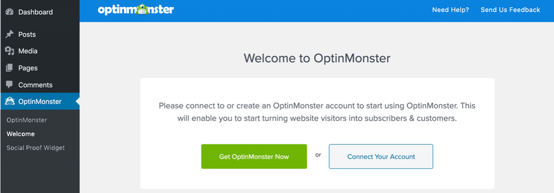 OptinMonster 歡迎屏幕