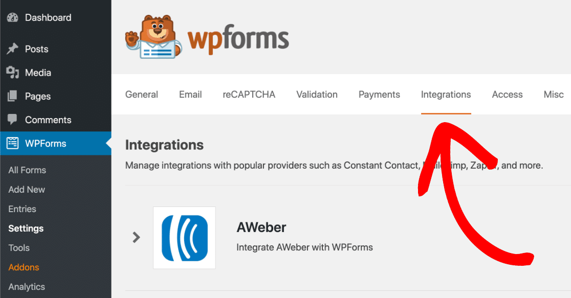 Интеграции с WPForms