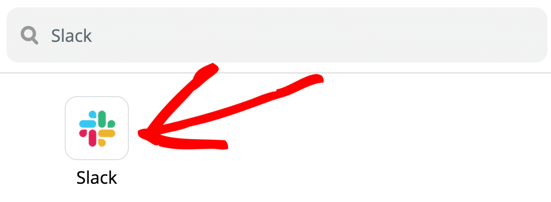 Выберите Slack на последнем этапе Zap