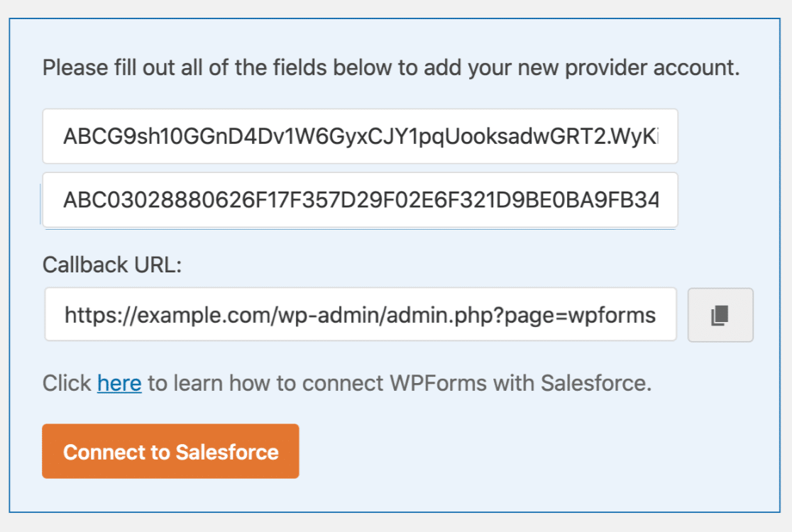 WordPress의 Salesforce API 키