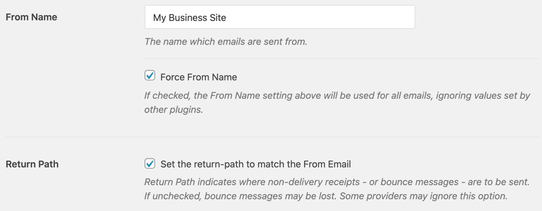 บังคับจากชื่อใน Zoho Mail SMTP