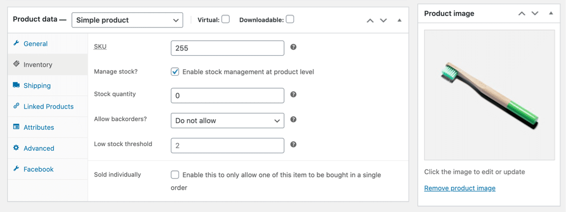 Данные о продукте WooCommerce для интернет-магазина