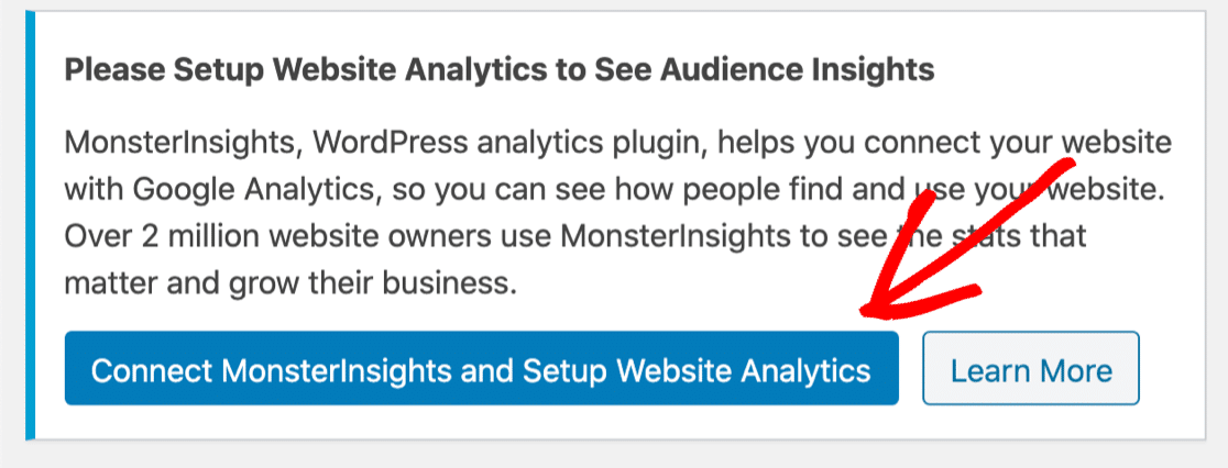 เชื่อมต่อ MonsterInsights เพื่อติดตามปุ่ม