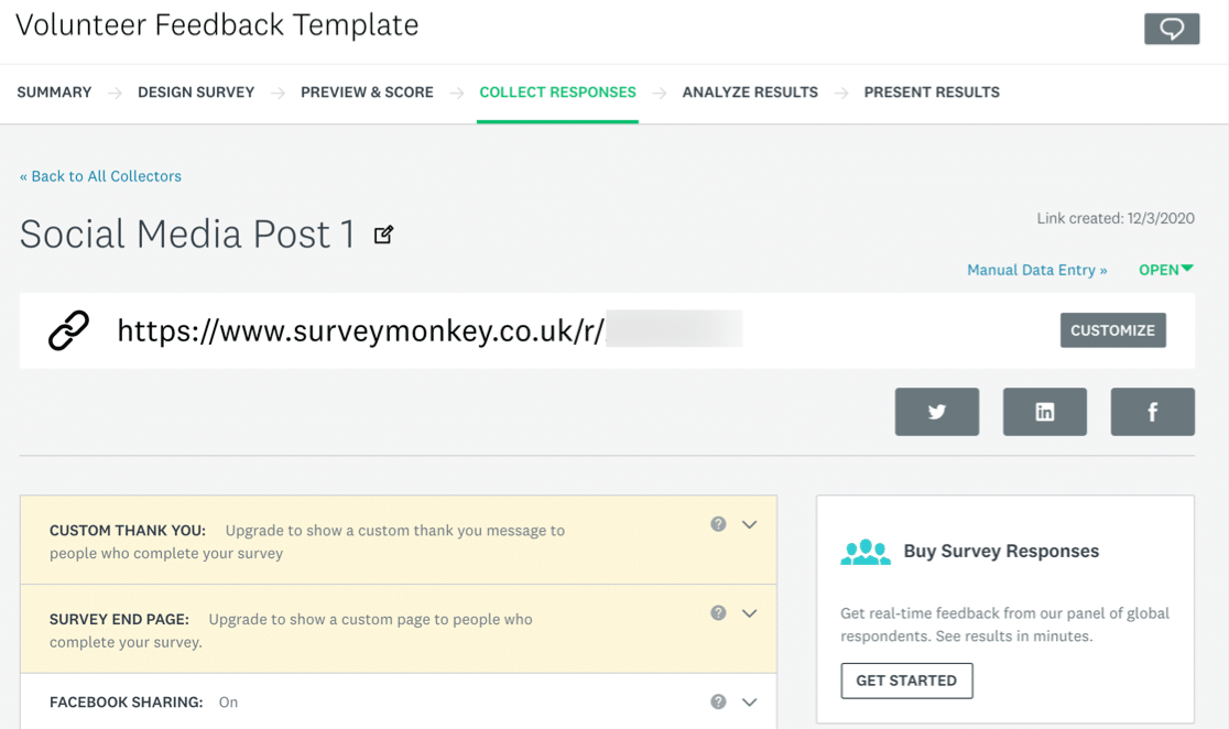 Поделиться исследованием SurveyMonkey