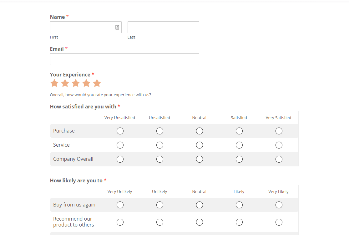 Поле для опроса WPForms