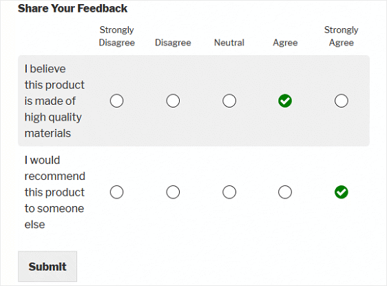 ตัวอย่างสเกล Likert