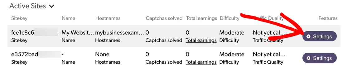 hCaptcha ไซต์ที่ใช้งาน