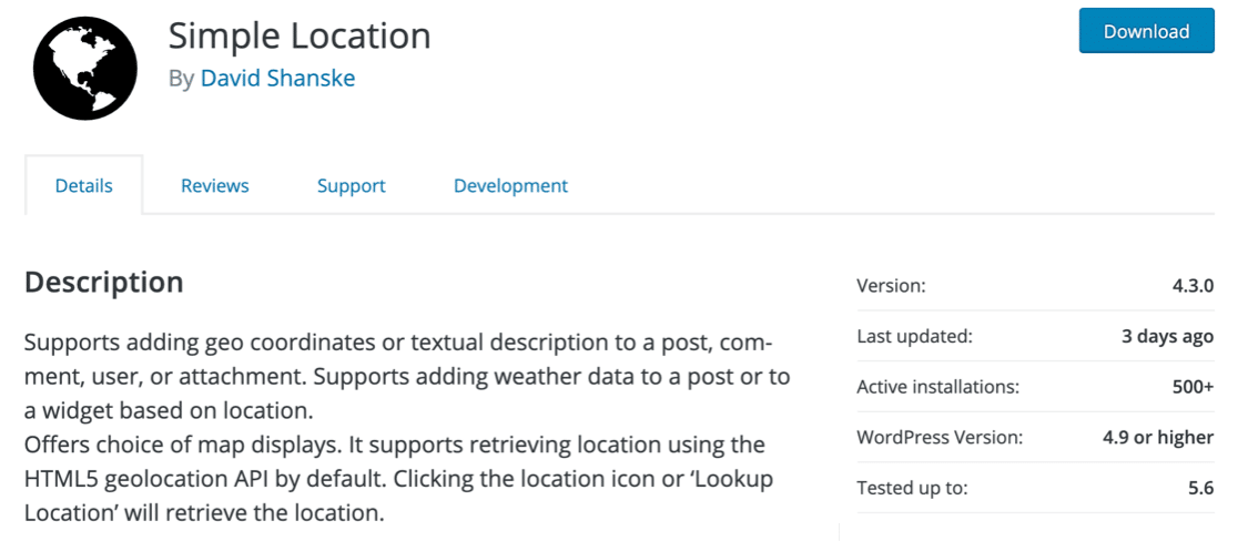 Плагин геолокации Simple Location