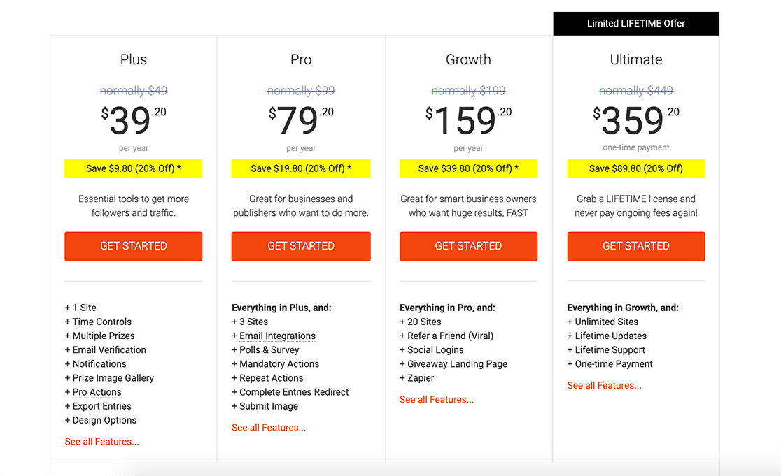 rafflepress-review-pricing