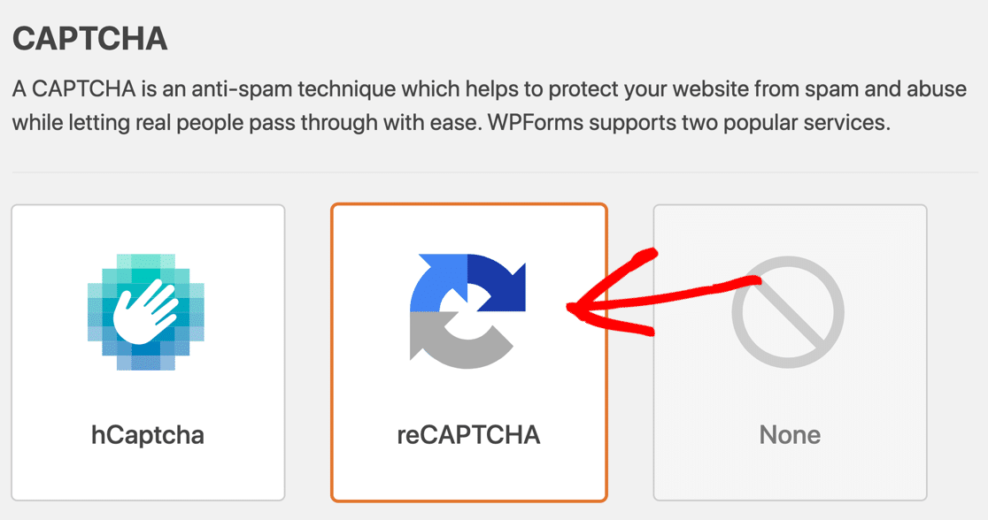 การตั้งค่า WPForms reCAPTCHA