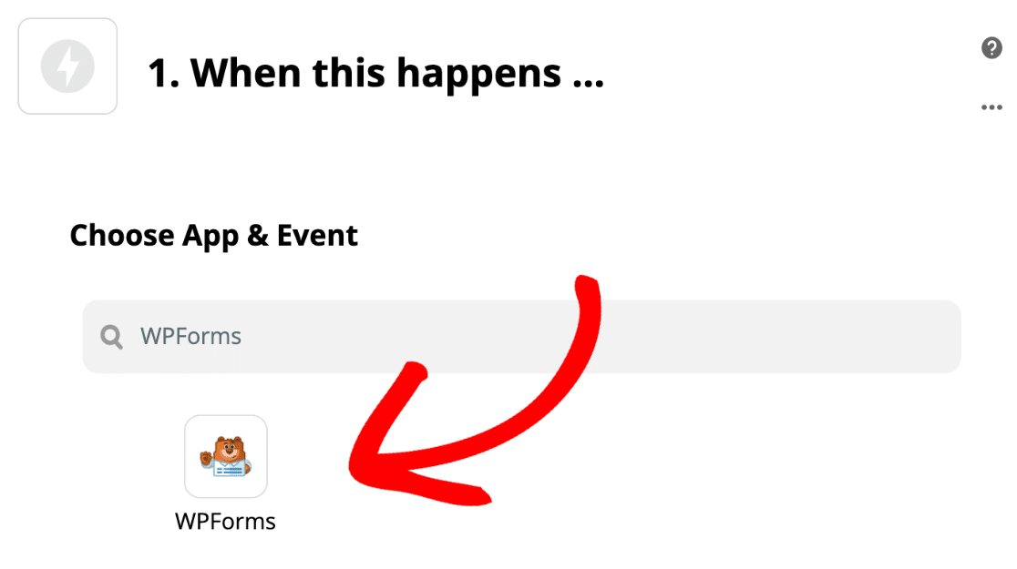 Choisissez le déclencheur WPForms dans Zapier