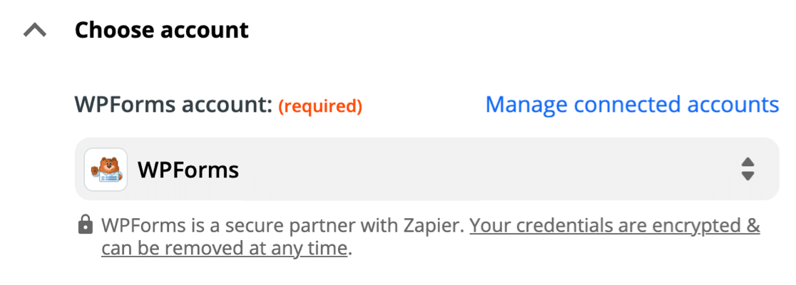 WPForms connectés dans Zapier