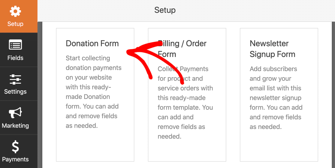 Șablon formular de plăți recurente WordPress