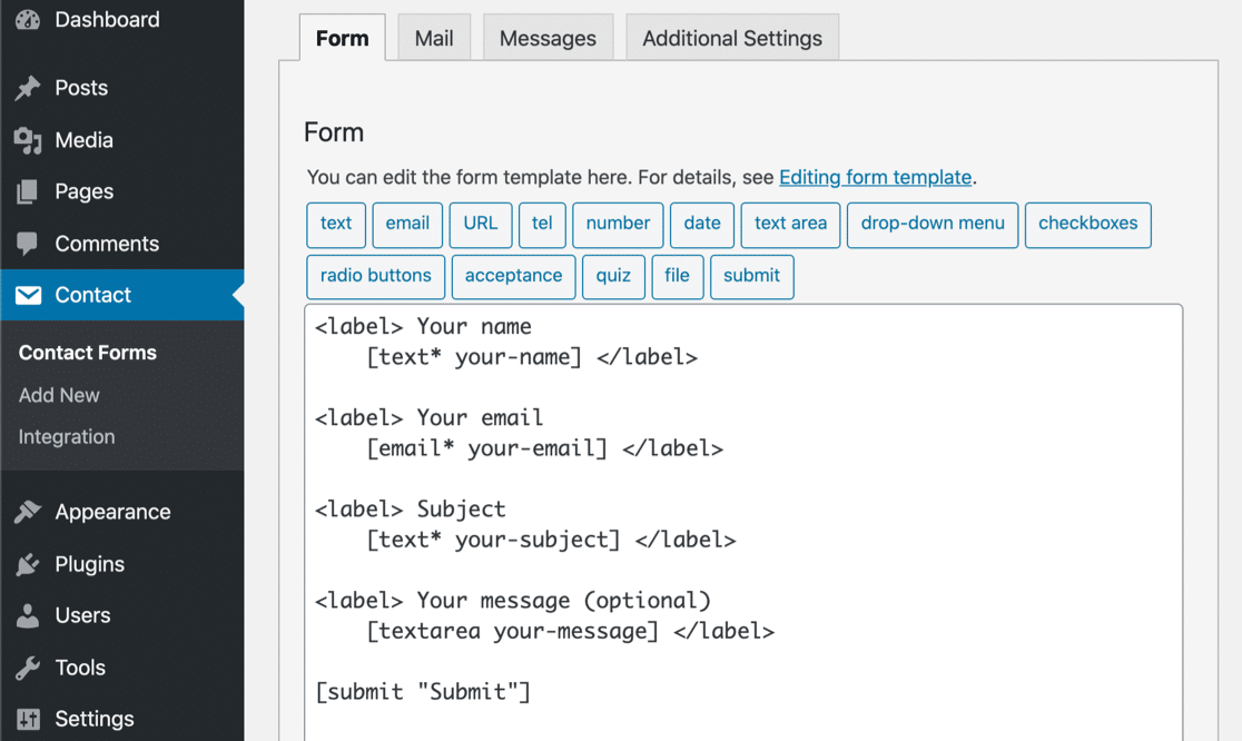 Formular de contact implicit CF7