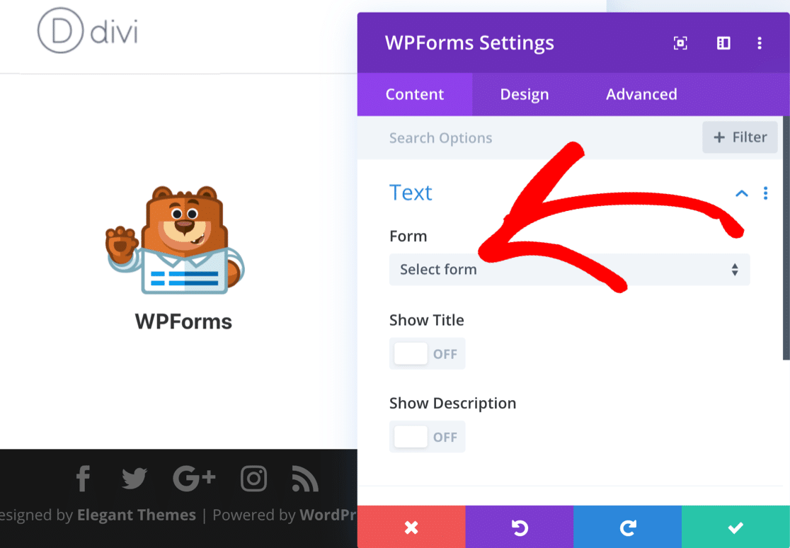 WPForms Divi modülü