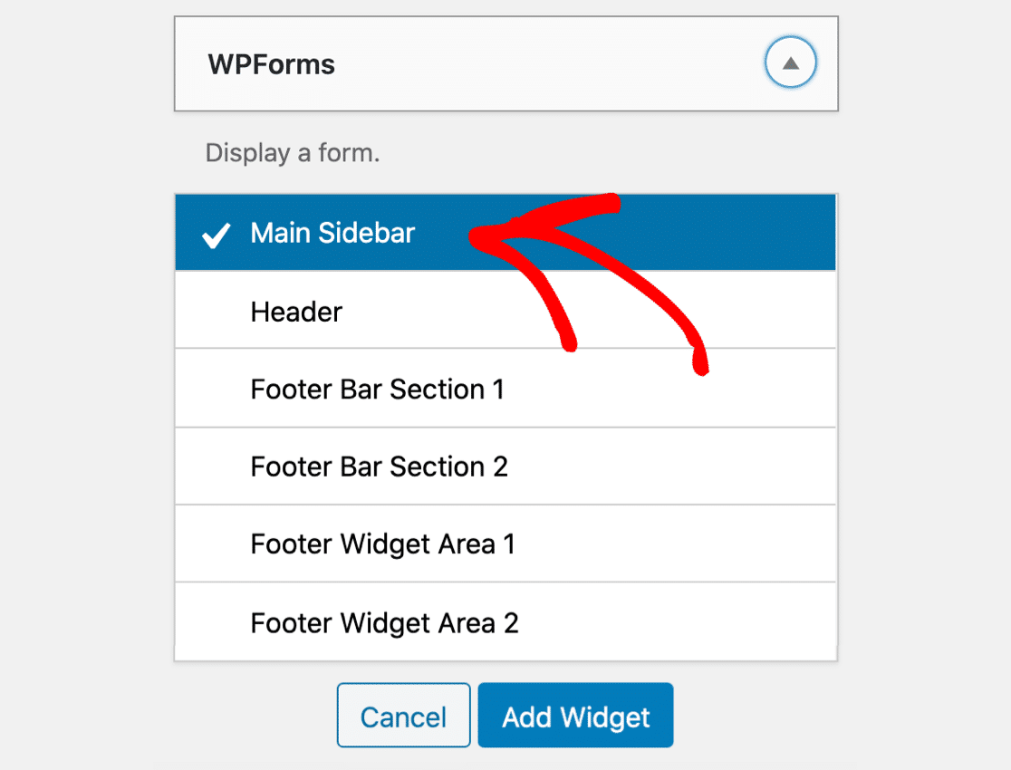 Adăugați un widget formular de contact WordPress în bara laterală