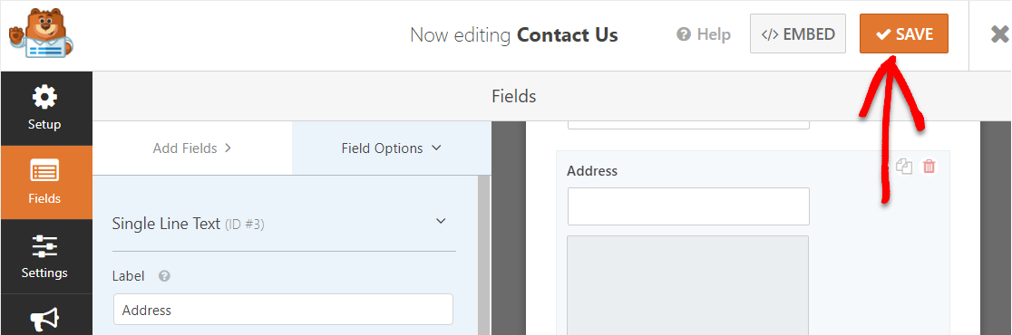 salvați formularul de contact cu o hartă pe wordpress