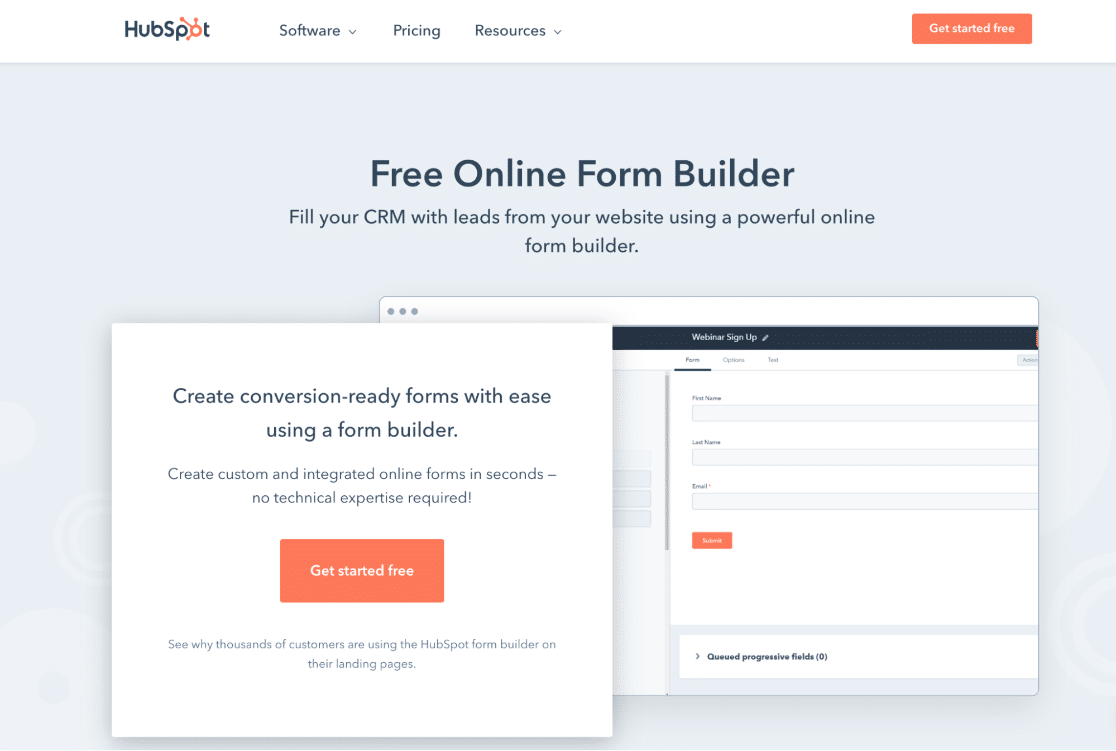 hubspot online form builder